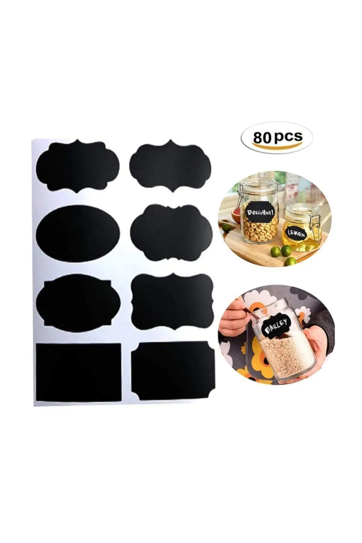 80 piece Mixed Shapes Jar Sticker