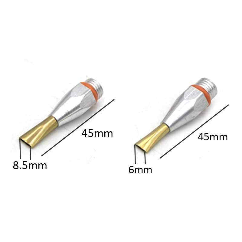 8.5x45mm 6.0x45mm Hot Melt Glue Gun Nozzle Aluminium 8.5mm Widemouthed Flat Nozzle Glue Gun Nozzle