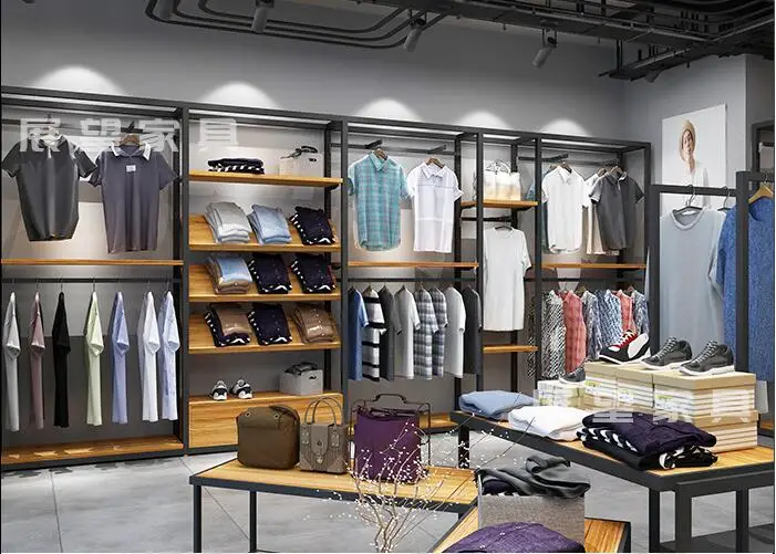 

Clothing store display rack floor-to-ceiling men's shelves high-end display rack simple shop decoration special display rack