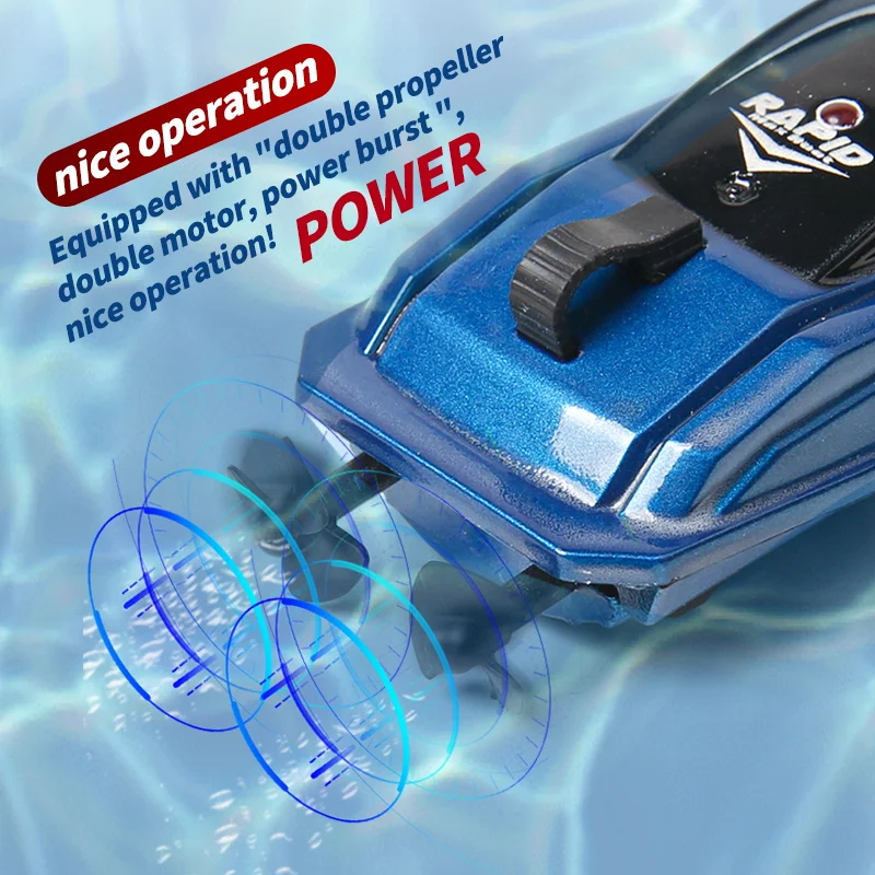 Dual Motor Mini Portable High Speed Remote Control RC Boat 2.4G Water Sensor Crash Resistant Waterproof RC Speedboat Boy Gift