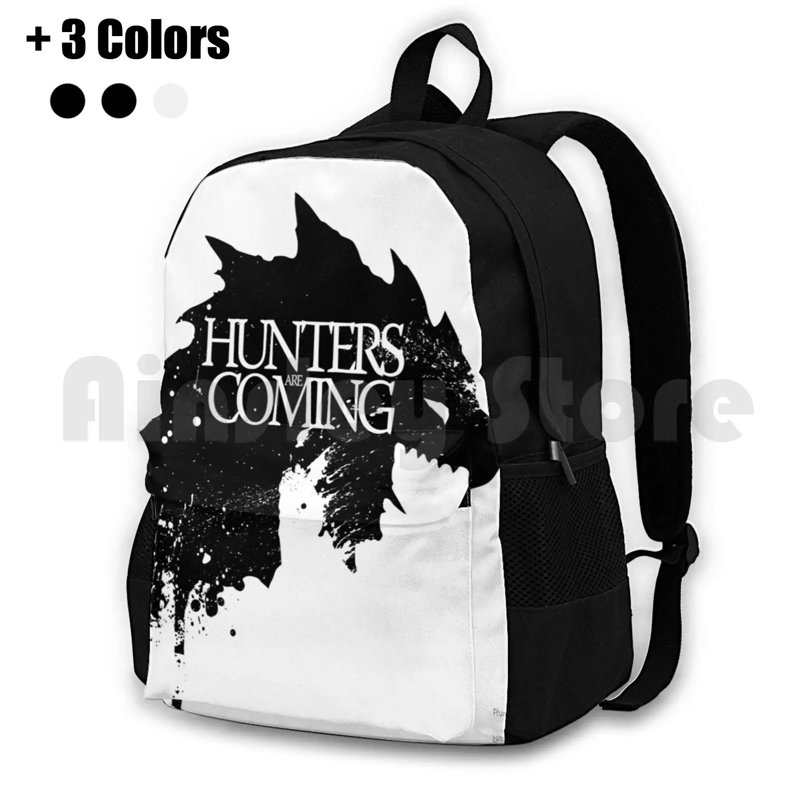 Hunters Are Coming Outdoor Hiking Backpack Waterproof Camping Travel Monster Hunter Video Games Series