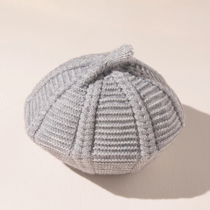 5 Colors Fashion Baby Octagonal Beret 0-12 Months Girls Boys Wool Hat Autumn Winter Infant Warm Caps for 1 2 3 Years Old