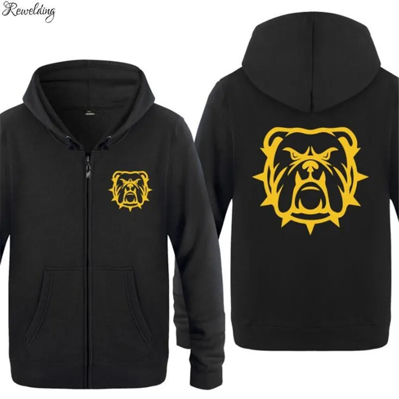 Hoodie Men Anime BULLDOG Bulldogge Printed Mens Hoodies Zipper Jacket Coat Fleece Long Sleeve Men's Sweatshirts Skate Tracksuit