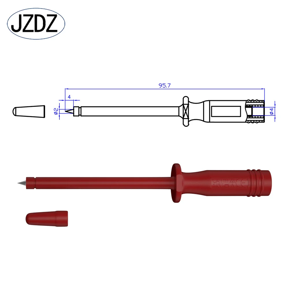 JZDZ 2pcs Test  Pen Pin Test Probe Tips Electrical Connector 4mm female banana plug Multi-meter Needle Tools DIY J.30016