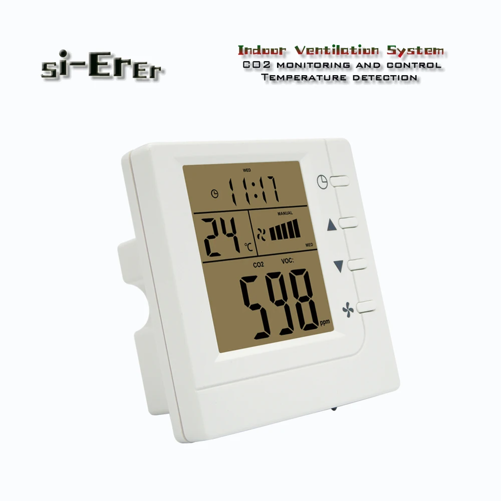 Indoor air ventilation system controller, RS485 carbon dioxide gas monitoring 3-speed relay output