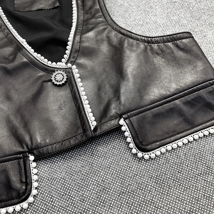 Factory direct sale 2021 New Style Sheepskin Real Leather Vest Short Vest