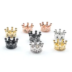 7*9mm Wholesale 4 Color CZ Crown Stone Beads Copper Spacer Loose Beads for Accessories Jewellery Making Diy Bracelet 5pcs/lot