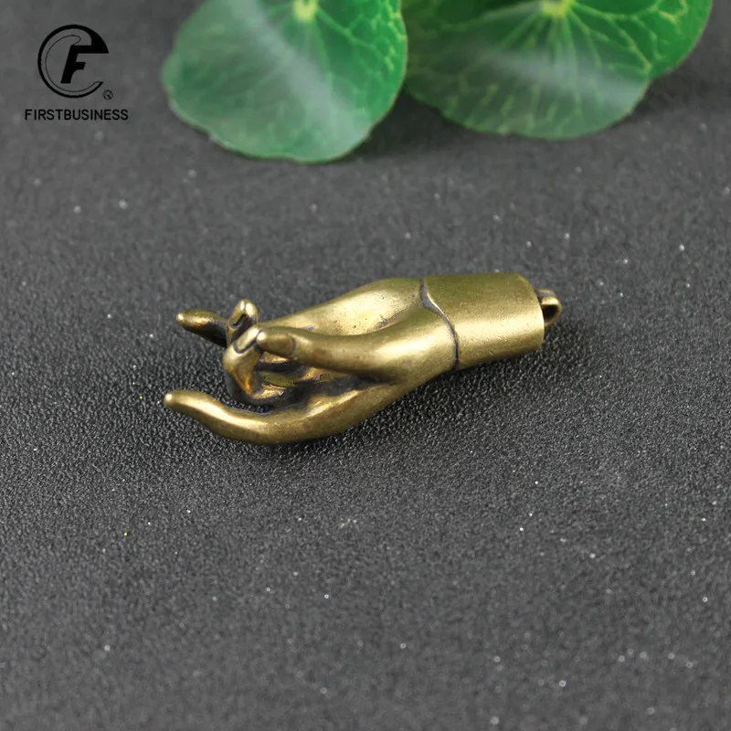 36g Antique Copper Lucky Buddha Hand Figurines Ornaments Vintage Brass Feng Shui Home Decorations Accessories Desk Decor