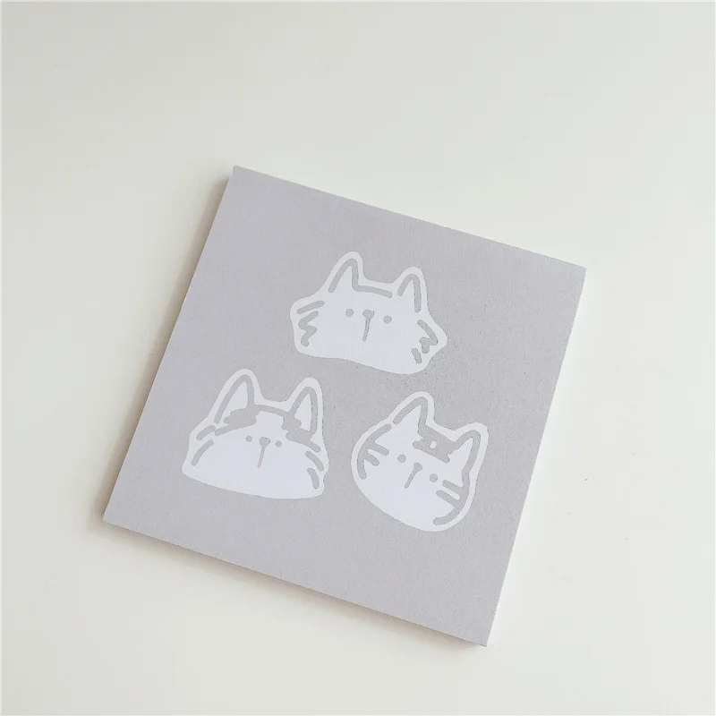 Cartoon Cat Family Cute Memo Pad Korean Ins Simple Style Message Paper Student To Do List Note Paper Kawaii Stationery 50 Sheets