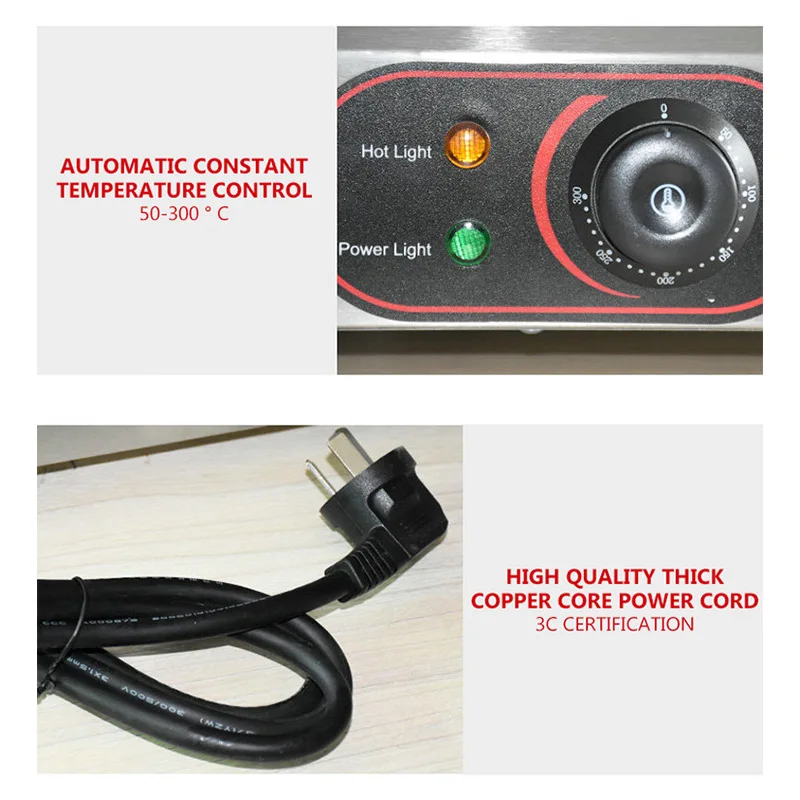 8800158 فرن برجر كهربائي للوجبات الخفيفة المقلية بالغاز ، 16 فتحة من الفولاذ المقاوم للصدأ