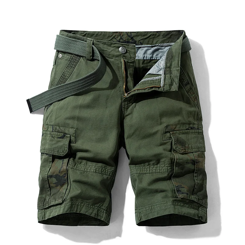 Cargo Shorts Mannen Lente Zomer Rijbroek Katoen Bermuda Camouflage Denim Toevallige Multi-Pocket Broek Kleding Mannen Cargo Korte