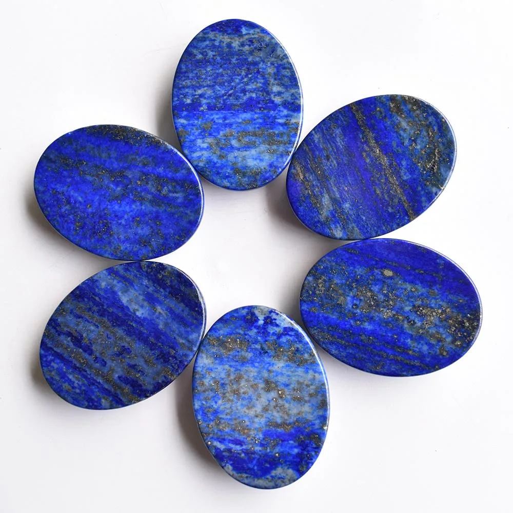 Free shipping 6pcs/lot Wholesale 30x40mm natural lapis lazuli Oval CAB CABOCHON beads for jewelry accessories making