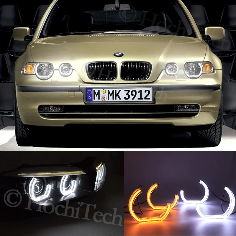 

Светодиодные ангельские глазки для BMW 3 серии E46 Compact 2001 2002 2003 2004 2005 Автомобильные фары аксессуары 3D DTM LCI стиль акрил