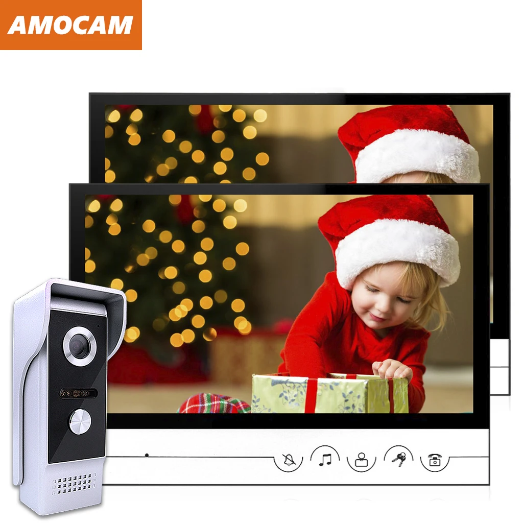 9 Inch Video Door Phone System Wired Video Intercom Video Doorbell Alloy IR Camera Remote Unlock 1 Camera / 2 Monitor