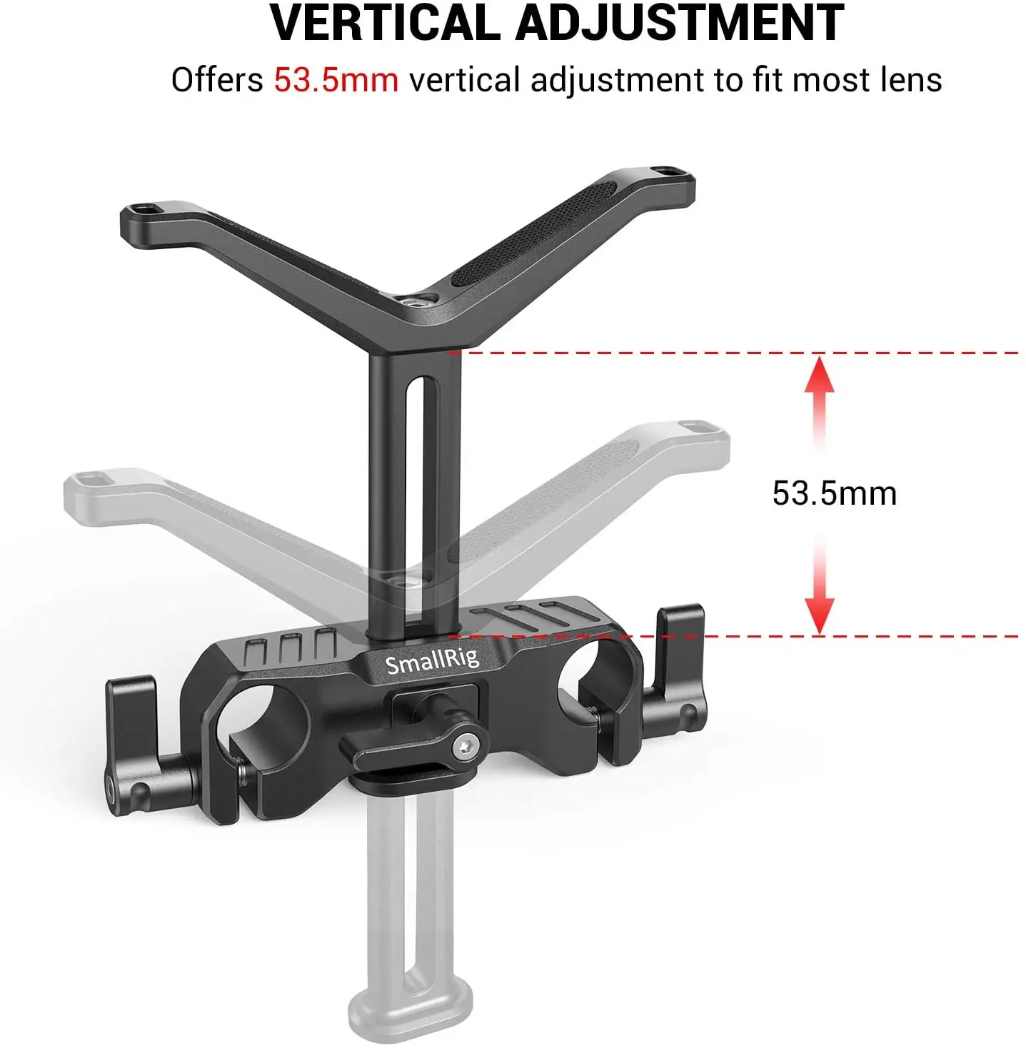 Suporte universal da lente de smallrig 15mm lws com braçadeira da haste de 15mm para o suporte em forma de y da lente da câmera com ajuste de