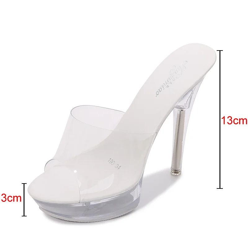 Fashion Summer Led Lights Sandals Women Clear Transparent Party Thin High Heels Platform Shoes Female Luminous Slippers WS308