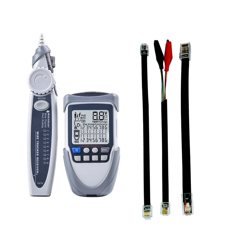 

Digital Network Cable Tester Wire Tracker PoE Voltage Polarity Checker Port Flash Analogue Digitalized Cable Tracking Meter Tool