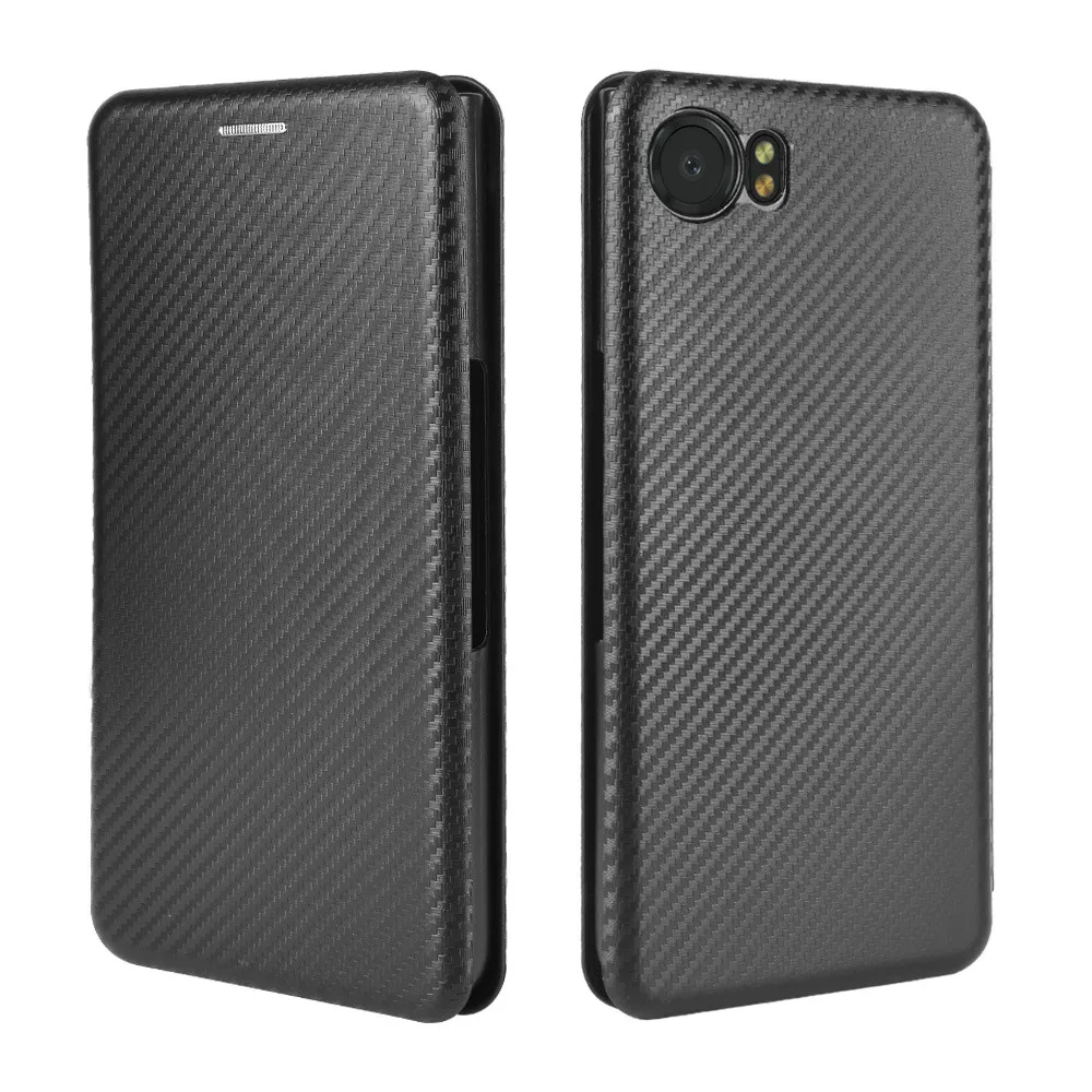 For BlackBerry Keyone DTEK70 Luxury Flip Carbon Fiber Skin Magnetic Adsorption Case For BlackBerry Keyone BBB100-2 Phone Bags