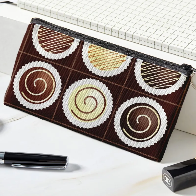 

NEW Fashion Lady Coin Purse Chocolate Dessert Women Wallet Money Pouch Keyring Card Holder Small Canvas Bag With A Zipper