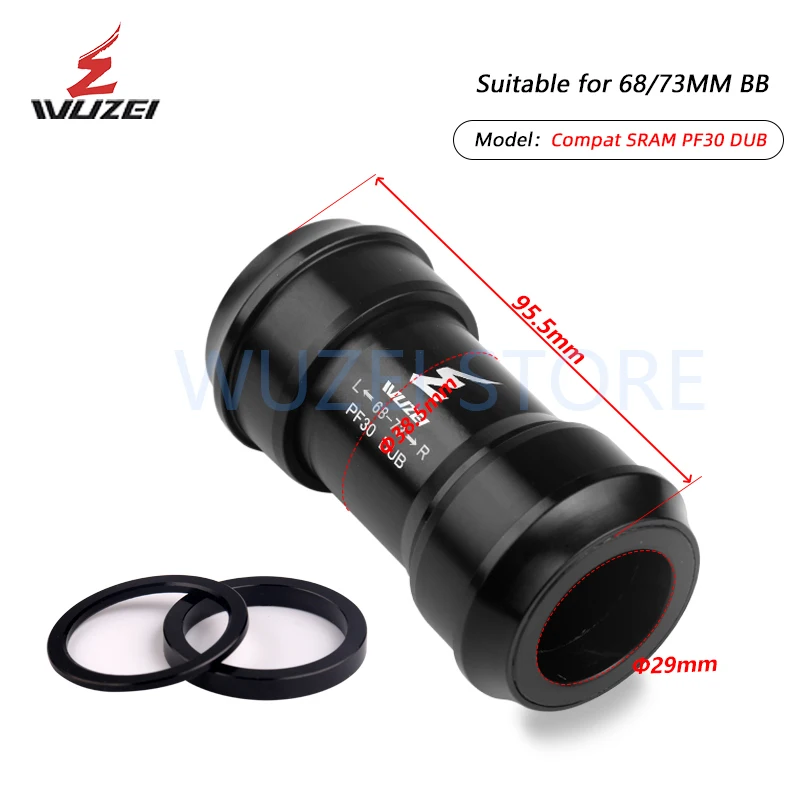 WUZEI Sealed Bearing BB30 BB91 PF30 DUB 24/29mm MTB Mountain ROAD Bicycle Press-in Thread Bottom Bracket BB Axis For SRAM
