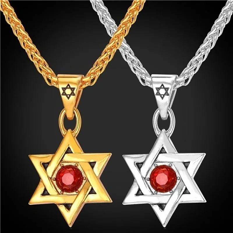 Fashion Simple Style Star of David Pendant Necklace for Men and Women Fashion Amulet Jewelry