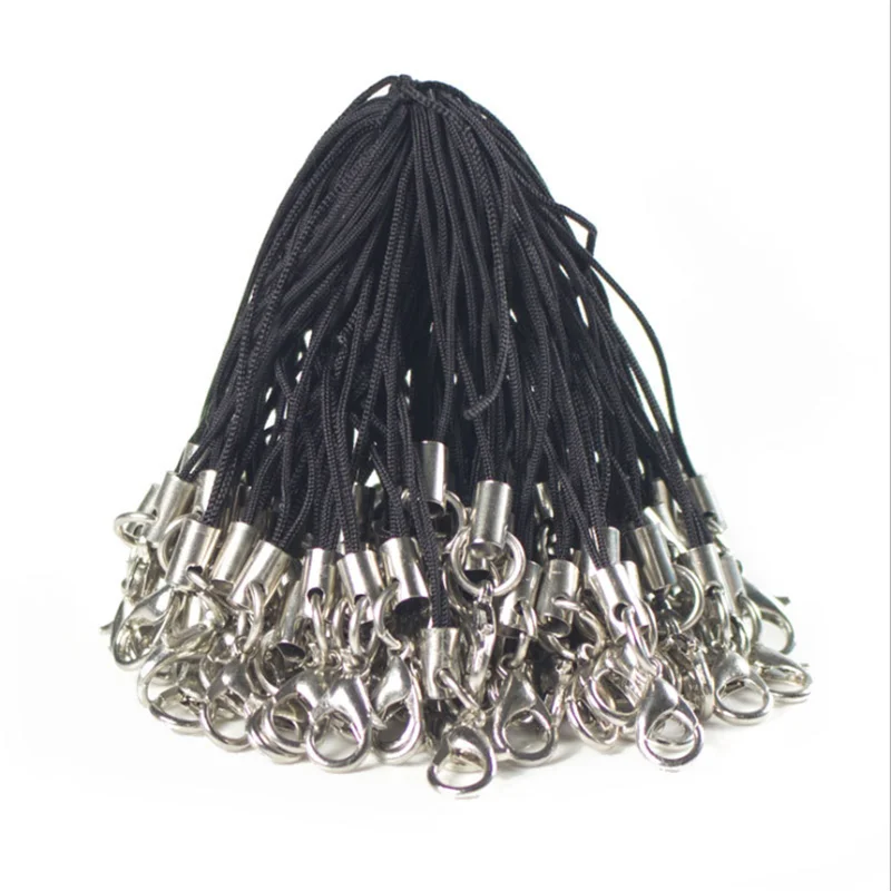 50 adet/grup cep telefonu kordon kayışı kordonları kanca ipi ile ıstakoz toka anahtarlık anahtarlık anahtarlık Fobs yapma