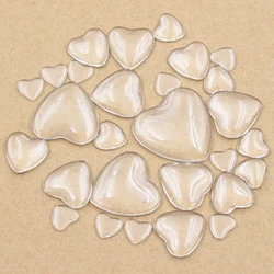10mm 12mm 16mm 18mm 20mm 25mm 30mm Heart Flat Back Clear Glass Cabochon,Factory Wholesale Promotion,High Quality DIY Jewelry