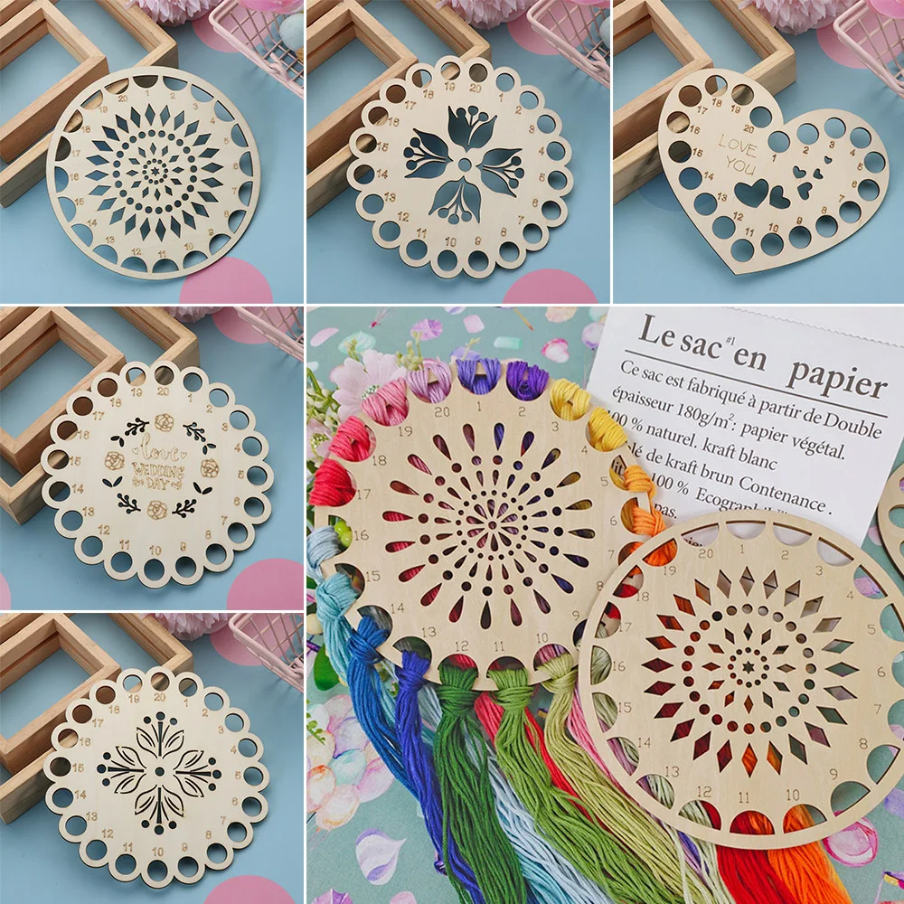 Hot New Wood Embroidery Floss Organizer Cross Stitch Needle Thread Storage Holder Finishing Tools DIY Crafts Sewing Accessories