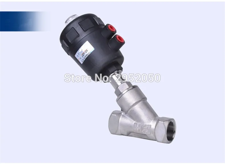 

Free shipping BSPT 1/2" normally closed complete stainless steel angled seat valve for air water steam high temperature steam