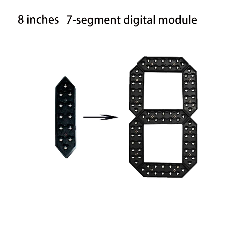 4Pcs/Lot 8 Inches 7-Segments LED Display Number Module,LED clock screen / Oil price screen / Scoreboard,Outdoor highlight screen