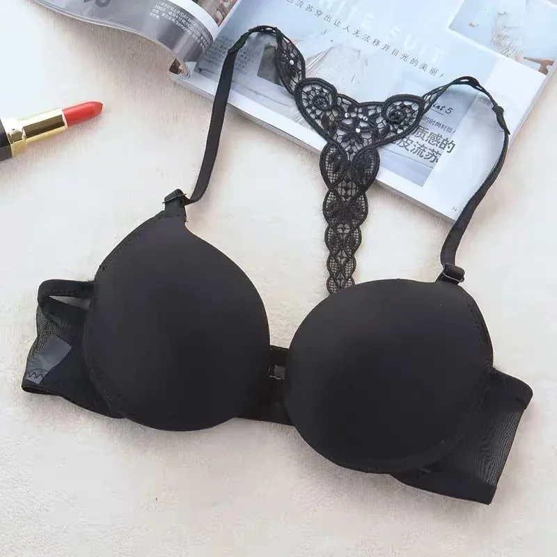 Sexy Bralette Crop Top Front Button Underwear Push Up Bra Lace Female Bra Lingerie Brassiere Sujetador Biustonosz Reggiseno