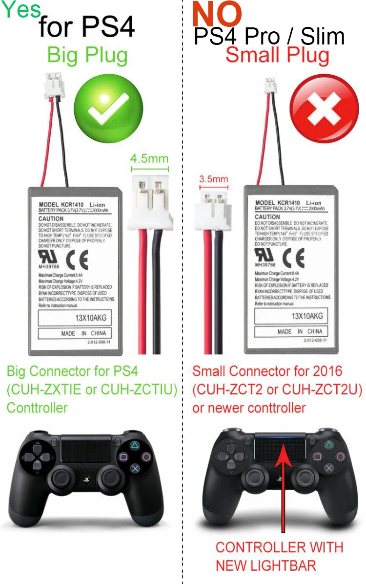 Batteria ricaricabile 2 x2000mah per Sony PS4 Gamepad Controller Wireless cavo di ricarica USB batteria per batteria PS4 Dualshock 4