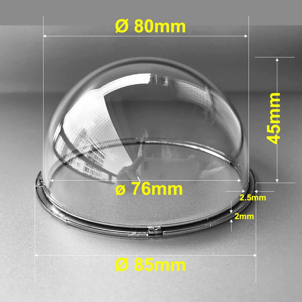 85x45mm New Hikvision Samsung CCTV Camera Transparent Protective Cover Outer Clear Glass Protection Dome Mini Hemisphere Shell