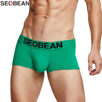 SEOBEAN Boxer Briefs Sexy Men Underwear Solid Boxershorts Men Cotton Underpants Boxer Shorts Trunks Male Panties