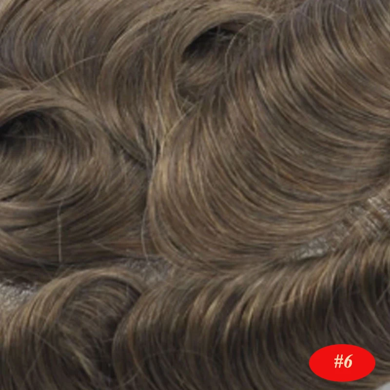 ISKIN Men Toupee Human Hair Curly Thin Skin PU Men's Capillary Prosthesis With Knots Indian Remy Hair System Unit Natural Wigs