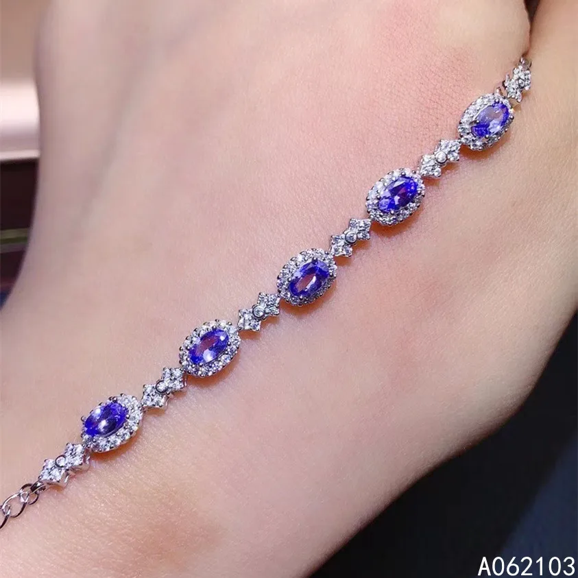 

KJJEAXCMY fine jewelry 925 sterling silver inlaid natural Tanzanite Women exquisite popular gemstone hand Bracelet support check