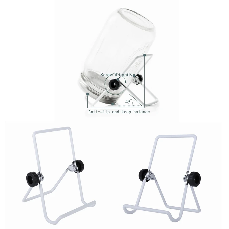 2pcs Mason Jar Stainless Steel Sprouting Stands Foldable Non-slip Scaffolds Tablet Phone Stand Sprouter Scaffolds Sprouting Jars