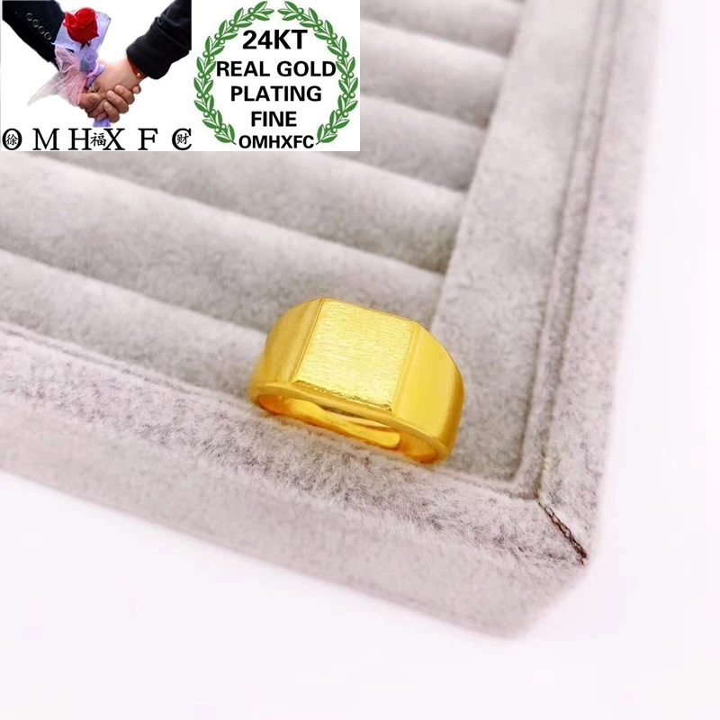 

OMHXFC ювелирные изделия оптовая продажа YM401 Европейская мода горячая красивая женщина мужчина вечерние день рождения свадебный подарок квадратное изменяемое 24KT Золотое кольцо