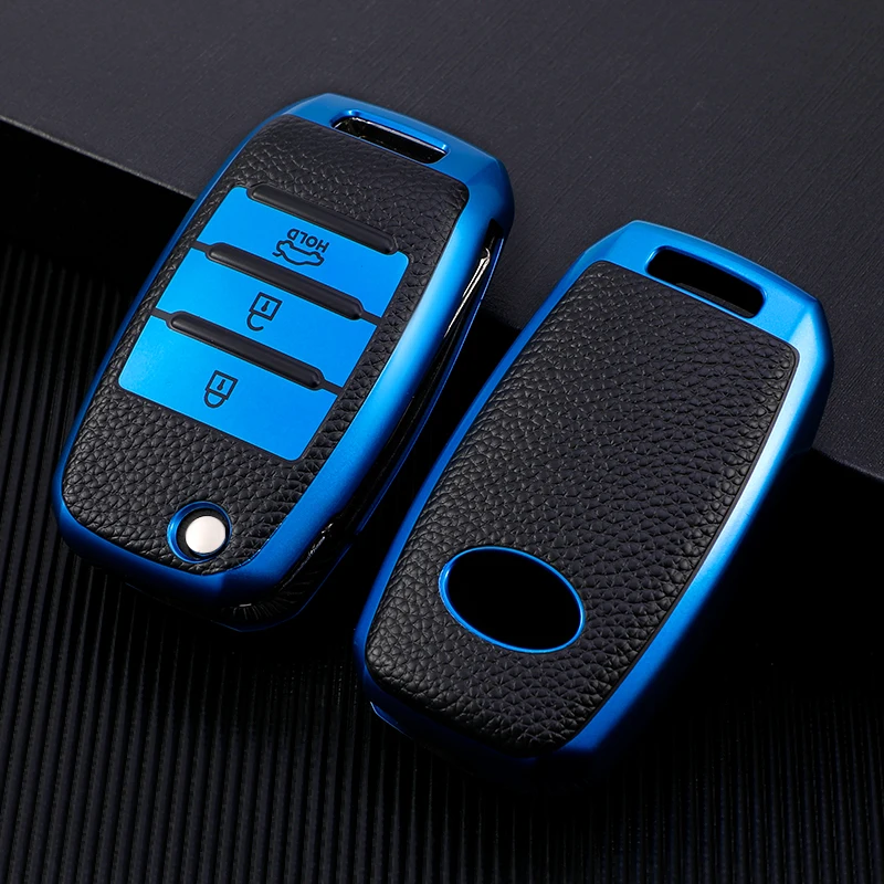 TPU Car Key Case for Kia Rio Optima Sportage Sorento Soul Ceed Cerato Forte Seltos 3 Buttons Flip Remote Control Protector Cover