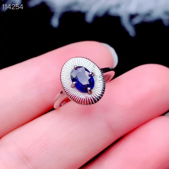 Jewelry 925 silver natural ruby sapphire girl ladies ring beautiful faceted flash fashion new support re-examination