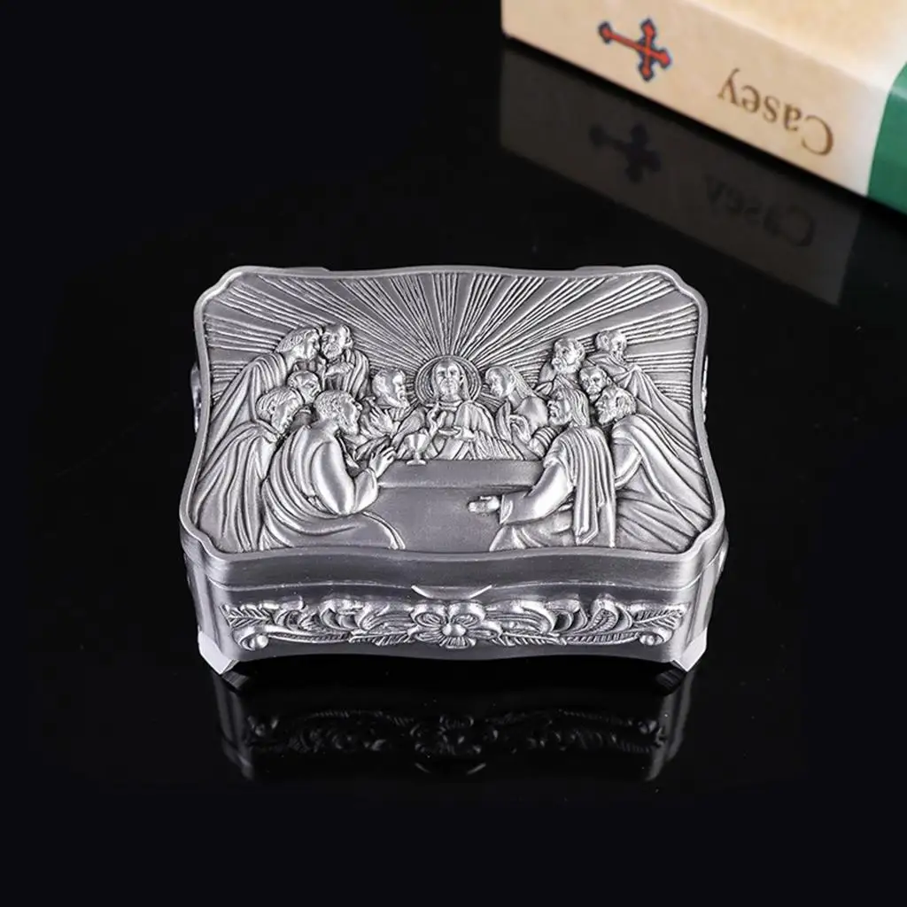 1x Jewellery Box for Women Engraved Trinket Box Vintage Silver Jewelry Case Gift