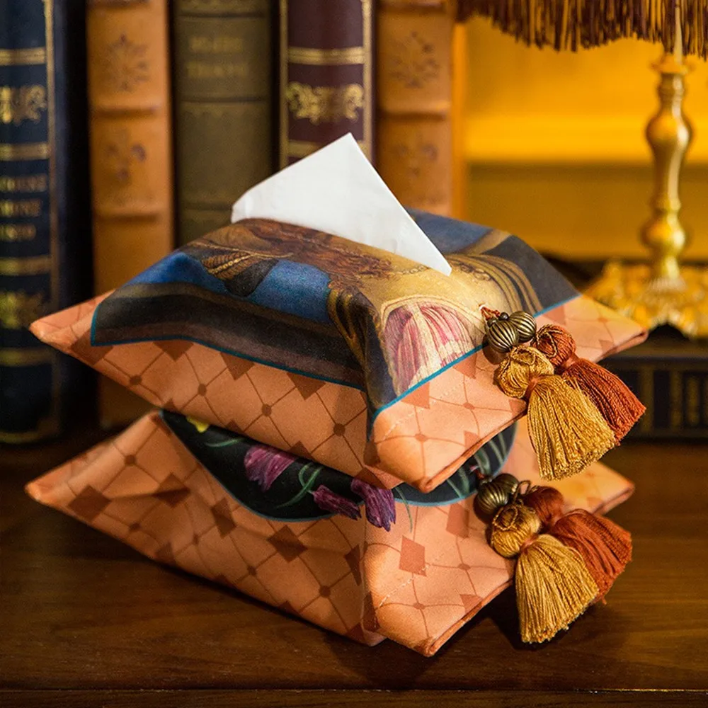Vintage Colorful Cushion Cover,Light Luxury Velvet Tassel Pillowcase,Cute Home Decoration,Italy Renaissance Art Muse Print,45cm