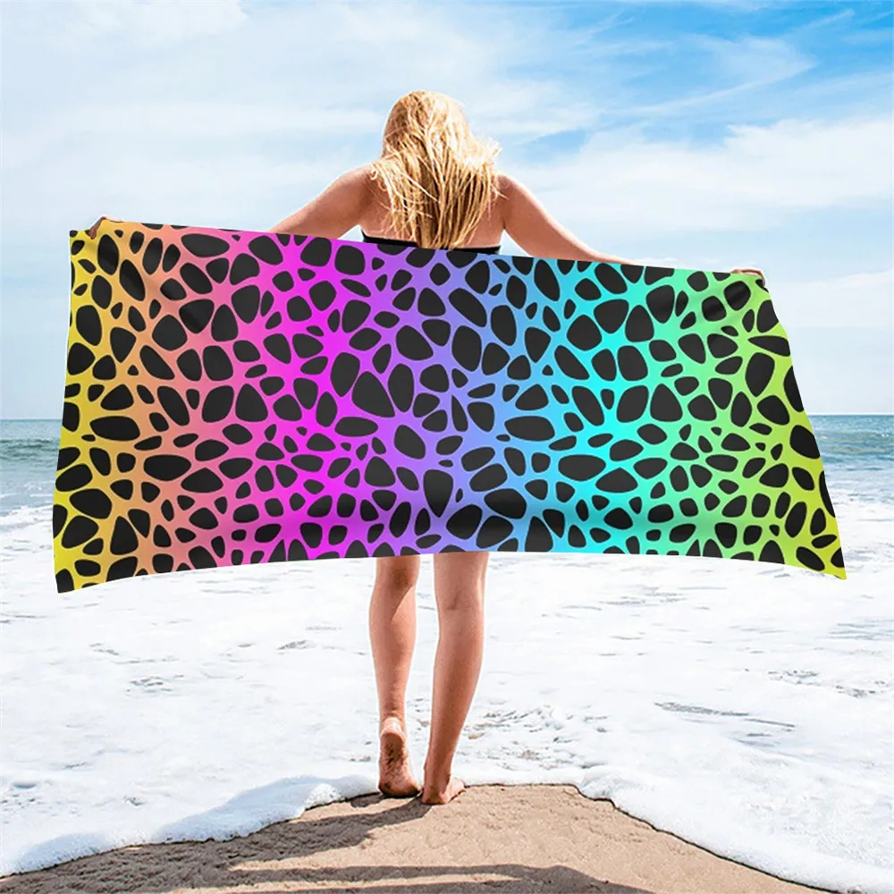 2025 3D Leopard Skin Pattern Print Soft Bath Towels Bathroom Beach Swim Toallas Microfiber Face Hair Towel Serviette De Bain