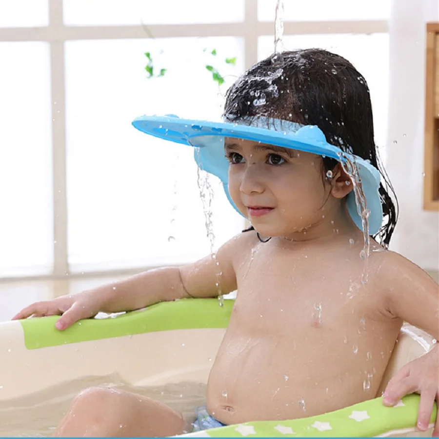 Kids Wash Hair Shield Direct Visor Caps Shampoo Bathing Shower Cap for Children Baby Care Sweet Lovely Hippos Style  Hats image 2