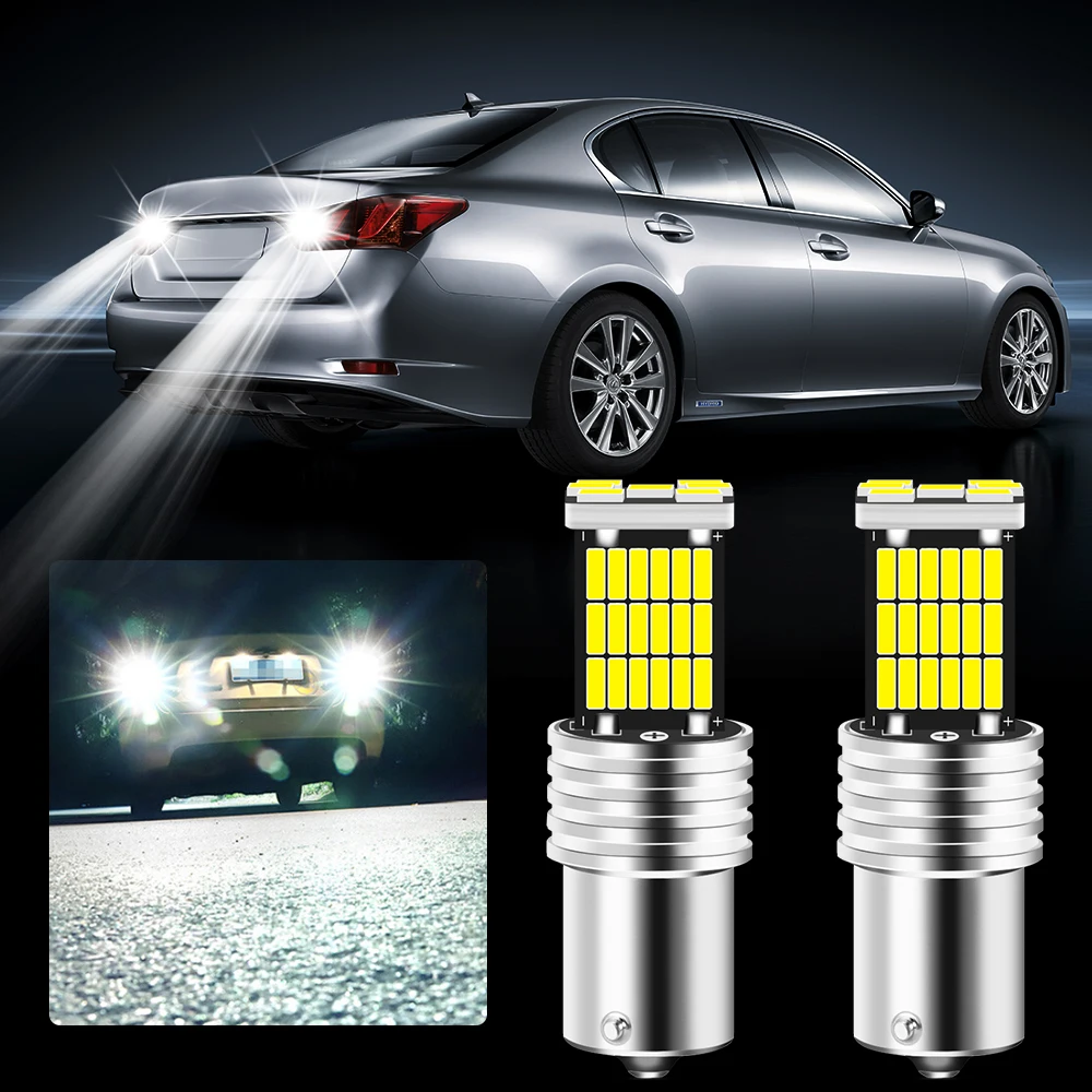 2Pcs BA15S P21W 1156 Canbus Car LED Reverse Light Bulb for GAZ lada VESTA niva kalina priora granta largus vaz samara 2110