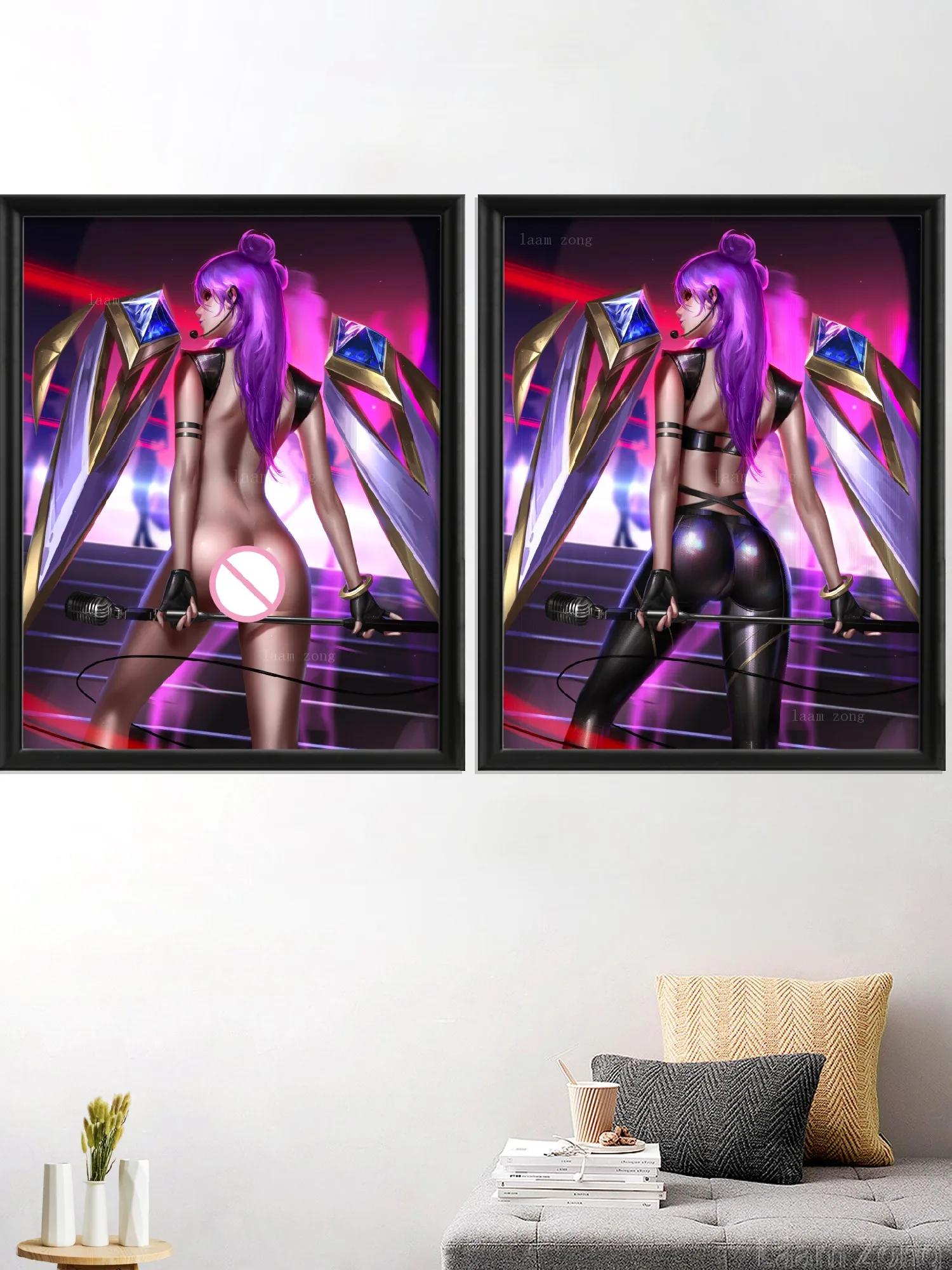 Akali Kaisa League of Legends Seraphine Sexy Nude Girl Game KDA Anime LOL Art-Poster Picture Custom Prints Wall Living-Bedroom