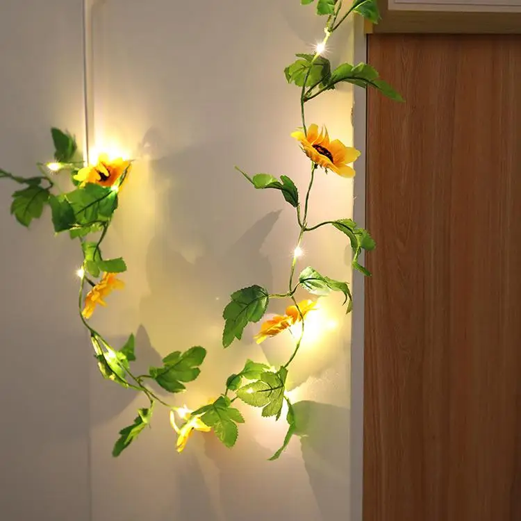 Artificial Sunflower Led String Light for Home Wedding Party Bedroom Decor