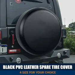 1PC Car Spare Tire Cover For 13 14 15 16 17 INCH Universal Black Heavy PVC Leather High Quality Auto Accessories Tire Cover