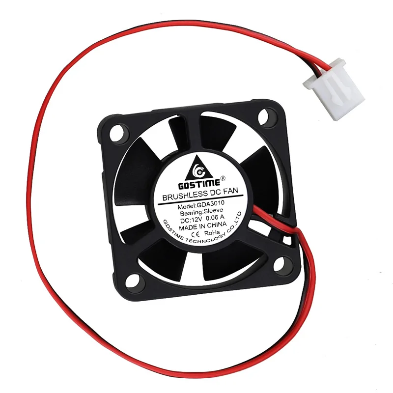 2 pezzi Gdstime DC 12V Fan 3CM 3010 2pin stampante 3D ventola del radiatore ad alta velocità 30mm x 30mm x 10mm 30mm Mini ventola di raffreddamento per Laptop