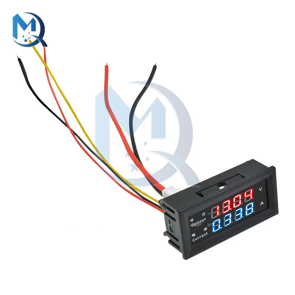 DC 4-30V M4430 4-digit Voltage Current Meter 0.28 inch 5 Wires Voltage Current Meter Tester Detector Car Red Blue Dual Display